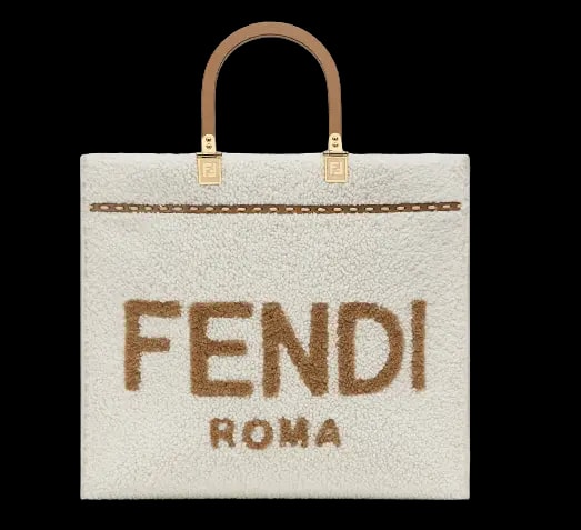 Túi Fendi White Sheepskin Shopper 8BH386-AHME-F1F1R Túi Fendi White Sheepskin Shopper 8BH386-AHME-F1F1R