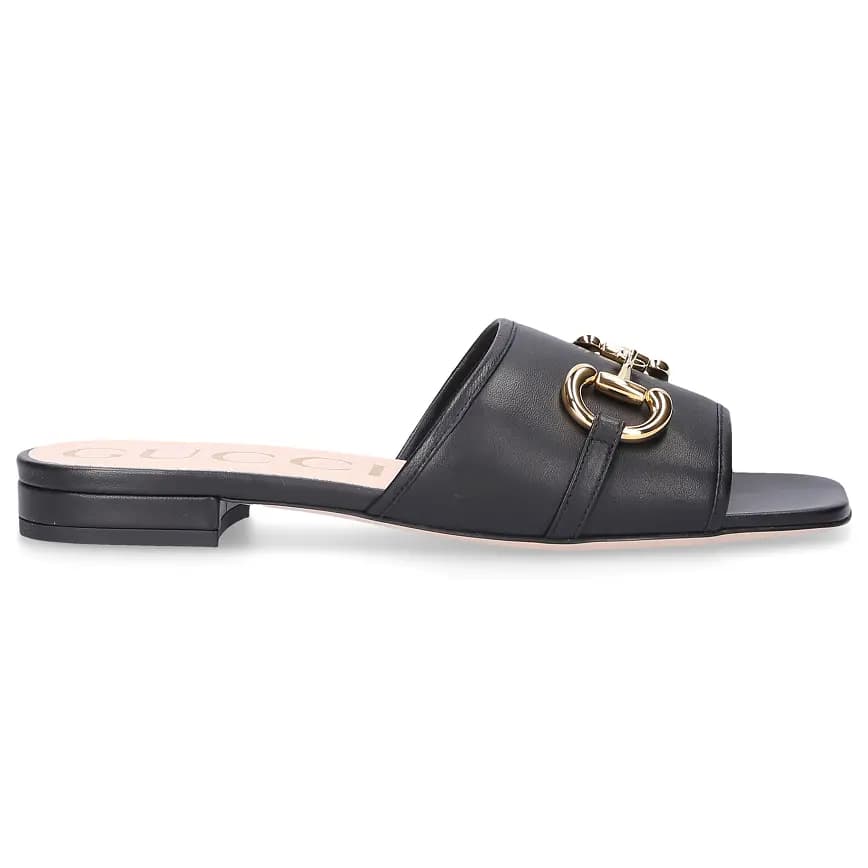 Dép Gucci Wmns Leather Slide Sandal Horsebit Black 623111-1RH00-1000 Dép Gucci Wmns Leather Slide Sandal Horsebit Black 623111-1RH00-1000