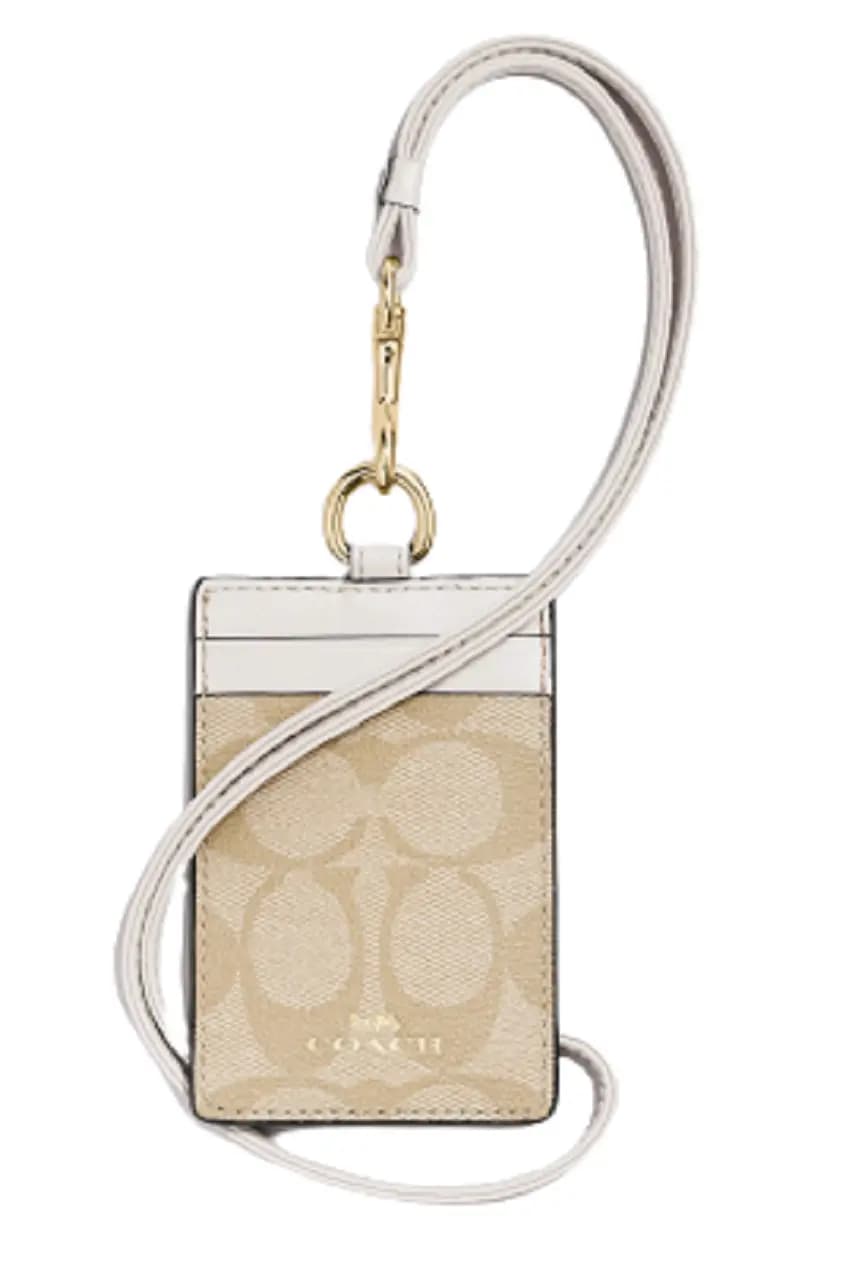 VÍ Coach ID Lanyard In Signature Canvas Light Khaki Chalk MQGV8F9HT6 VÍ Coach ID Lanyard In Signature Canvas Light Khaki Chalk MQGV8F9HT6