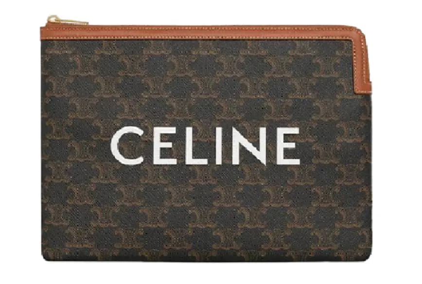 Túi Celine Small Pouch In Triomphe Canvas And Lambskin Tan 10D672BZQ-04LU Túi Celine Small Pouch In Triomphe Canvas And Lambskin Tan 10D672BZQ-04LU