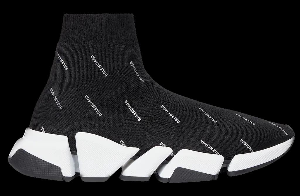 Giày Speed 2.0 Recycled Knit Trainers Reflective Allover Logo In 'Black' 617239W2DF11098 Giày Speed 2.0 Recycled Knit Trainers Reflective Allover Logo In 'Black' 617239W2DF11098