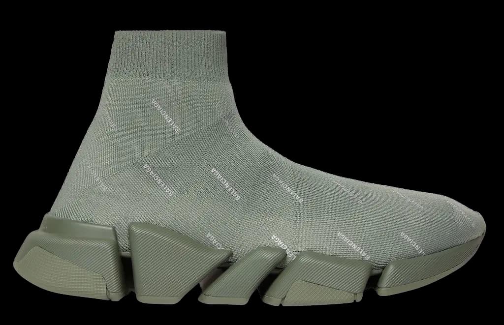 Giày Speed 2.0 Recycled Knit Trainers Reflective Allover Logo 'Kaki' 617239W2DF23390 Giày Speed 2.0 Recycled Knit Trainers Reflective Allover Logo 'Kaki' 617239W2DF23390