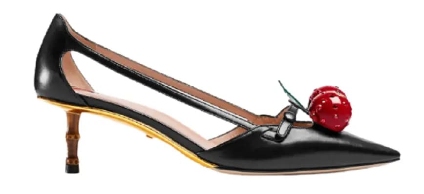 Giày Gucci Black Leather Cherry 452766-C9DN0-1170 Giày Gucci Black Leather Cherry 452766-C9DN0-1170