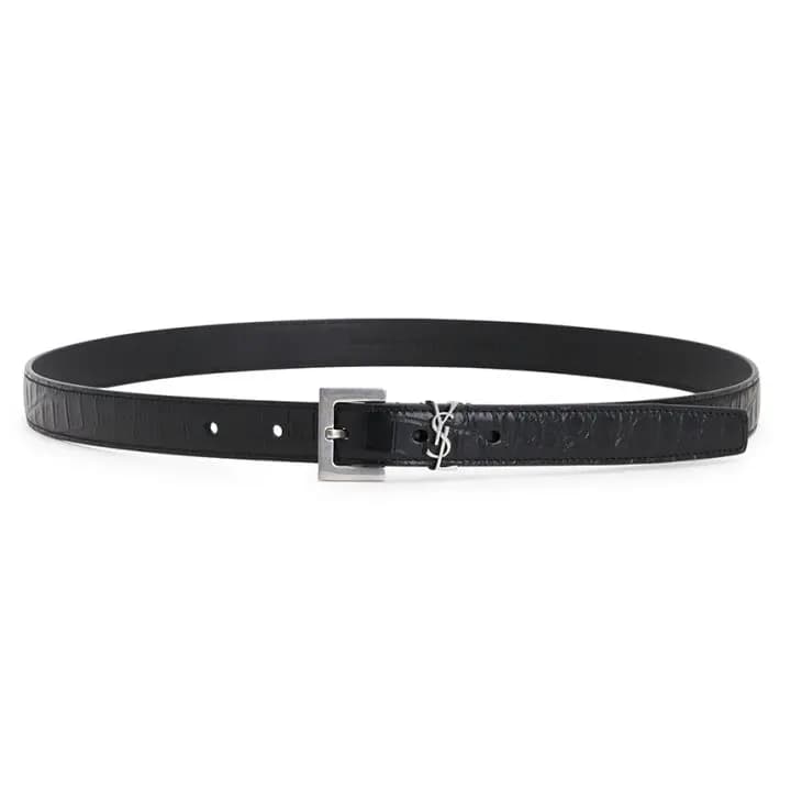 Thắt lưng Saint Laurent Monogram Crocodile 612616-DZE0E-1000 Thắt lưng Saint Laurent Monogram Crocodile 612616-DZE0E-1000