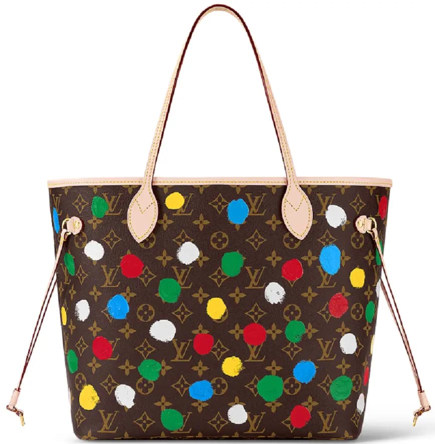 Túi Louis Vuitton x Yk Neverfull Mm Tote 'Brown Dots Print' M46381 Túi Louis Vuitton x Yk Neverfull Mm Tote 'Brown Dots Print' M46381