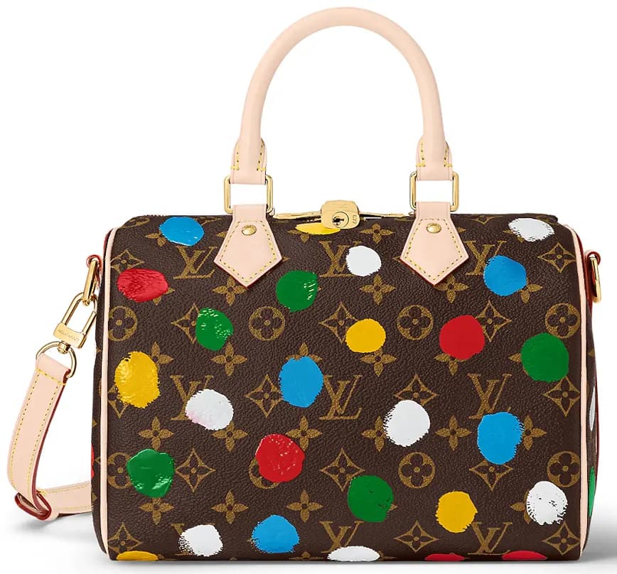 Túi Louis Vuitton x Yk Speedy Bandoulière 25 Bag 'Brown Dots Print' M46433 Túi Louis Vuitton x Yk Speedy Bandoulière 25 Bag 'Brown Dots Print' M46433