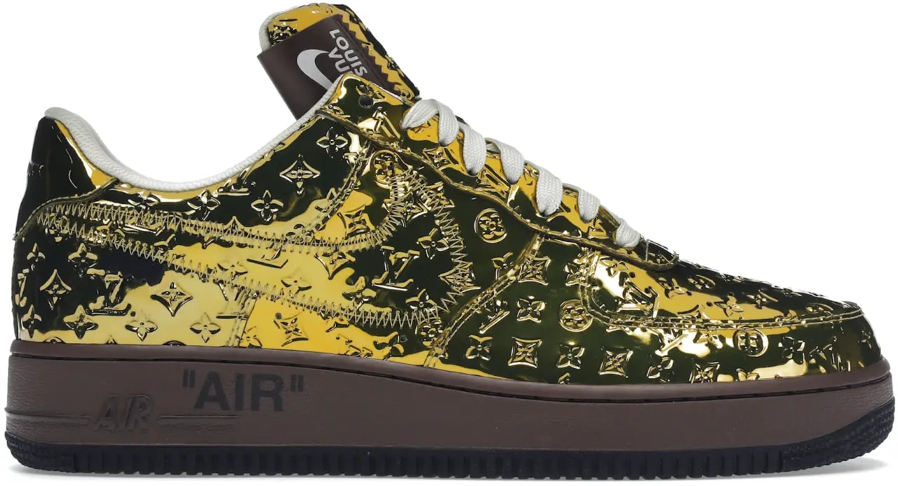 Giày Nike Air Force 1 Low x Louis Vuitton 'Metallic Gold' — kich-thuoc: 42.5 Giày Nike Air Force 1 Low x Louis Vuitton 'Metallic Gold' — kich-thuoc: 42.5