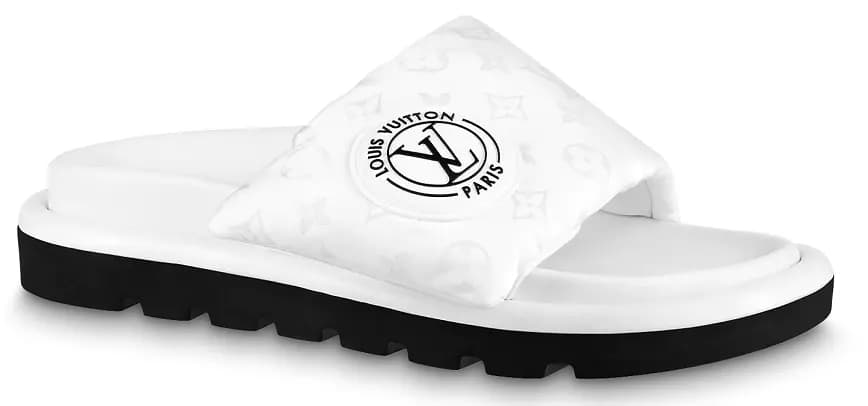 Dép Louis Vuitton Pool Pillow Flat Comfort Mules 'White' 1AAEBH Dép Louis Vuitton Pool Pillow Flat Comfort Mules 'White' 1AAEBH