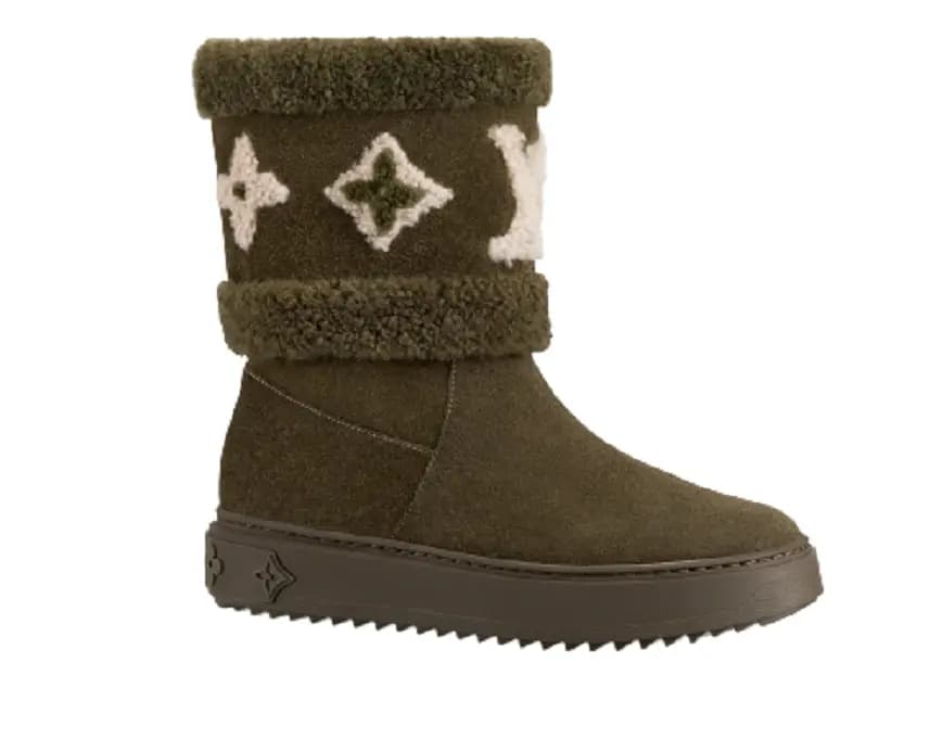 Giày Louis Vuitton Snowdrop Flat Ankle Boots Kaki 1A95DE Giày Louis Vuitton Snowdrop Flat Ankle Boots Kaki 1A95DE