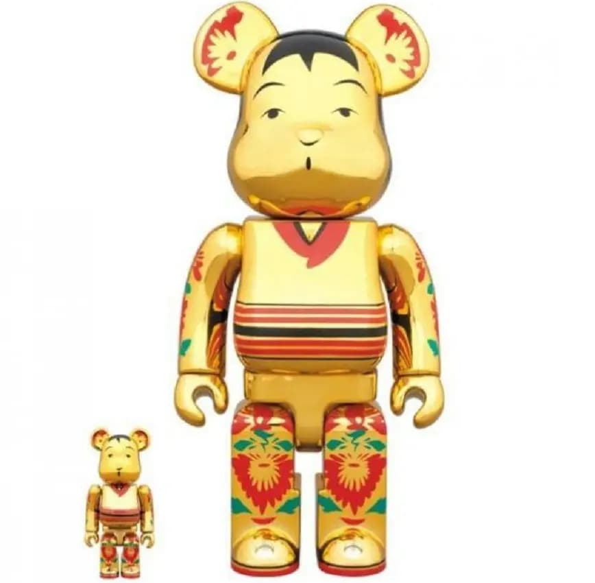 Mô Hình Bearbrick Kokeshi Gold Plated 100% & 400% Mô Hình Bearbrick Kokeshi Gold Plated 100% & 400%