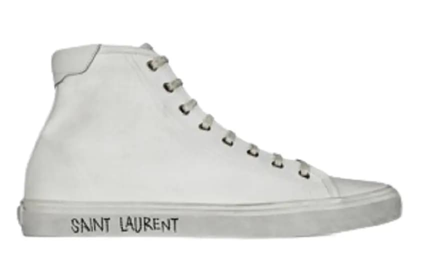 Giày Saint Laurent Malibu Mid Top Sneaker Optic White 606075-GUZ20-9030 Giày Saint Laurent Malibu Mid Top Sneaker Optic White 606075-GUZ20-9030