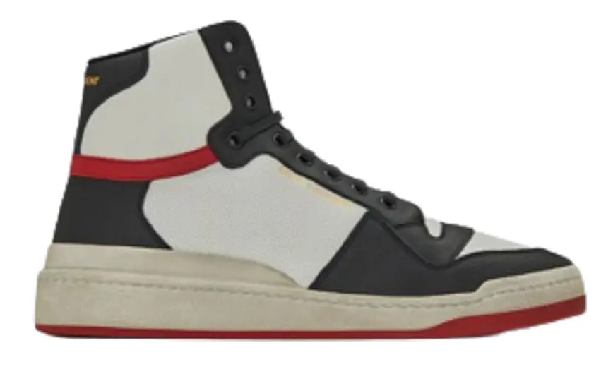 Giày Saint Laurent SL24 Mid Top Sneaker Black White Red 610618-1JZC0-9670 — kich-thuoc: 40.5 Giày Saint Laurent SL24 Mid Top Sneaker Black White Red 610618-1JZC0-9670 — kich-thuoc: 40.5