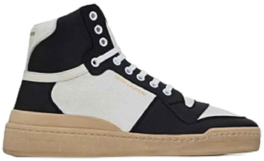 Giày Saint Laurent SL 24 Mid Top 'White Black' 6106192W4509063 — kich-thuoc: lien-he-order Giày Saint Laurent SL 24 Mid Top 'White Black' 6106192W4509063 — kich-thuoc: lien-he-order