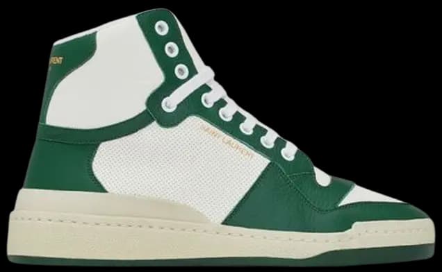 Giày Saint Laurent SL 24 Mid-top 'White Green' 610619AAAS48513 Giày Saint Laurent SL 24 Mid-top 'White Green' 610619AAAS48513