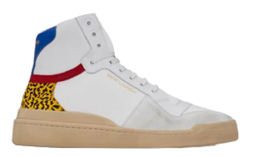 Giày Saint Laurent SL24 Mid Top Sneaker Off White 669430-12N40-4062 Giày Saint Laurent SL24 Mid Top Sneaker Off White 669430-12N40-4062