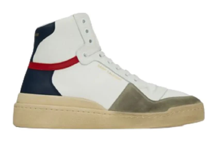 Giày Saint Laurent SL24 Mid Top Sneaker Brown White 669430-12N60-9098 Giày Saint Laurent SL24 Mid Top Sneaker Brown White 669430-12N60-9098