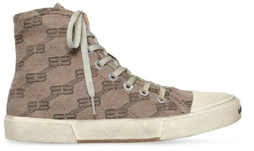 Giày Balenciaga Paris High Top Trainers BB Monogram 'Brown' 688752W3RQ12298 Giày Balenciaga Paris High Top Trainers BB Monogram 'Brown' 688752W3RQ12298