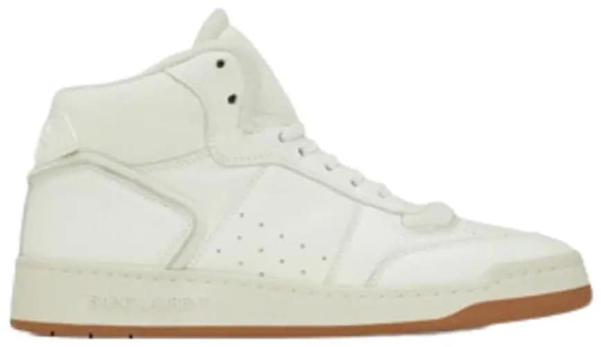 Giày Saint Laurent SL 80 Mid Top In Smooth And Grained Leather 'White' Giày Saint Laurent SL 80 Mid Top In Smooth And Grained Leather 'White'