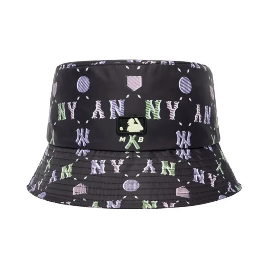 Mũ MLB Monogram Bucket Hat NY Yankees Black 3AHTM0523-50BKS Mũ MLB Monogram Bucket Hat NY Yankees Black 3AHTM0523-50BKS