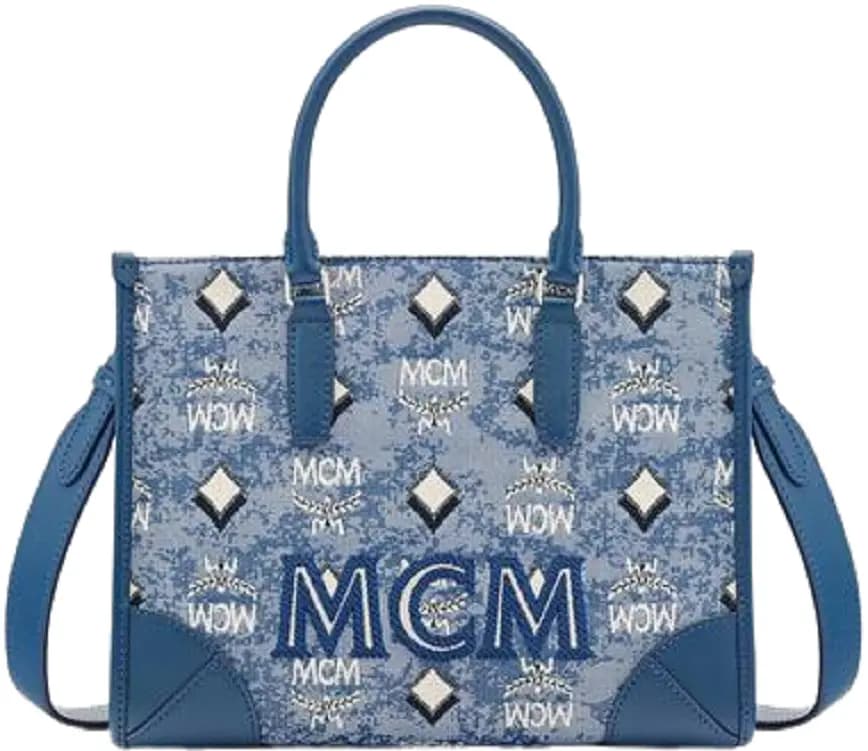 Túi MCM Tote Vintage Jacquard Monogram Blue MWTBATQ02LU001 Túi MCM Tote Vintage Jacquard Monogram Blue MWTBATQ02LU001