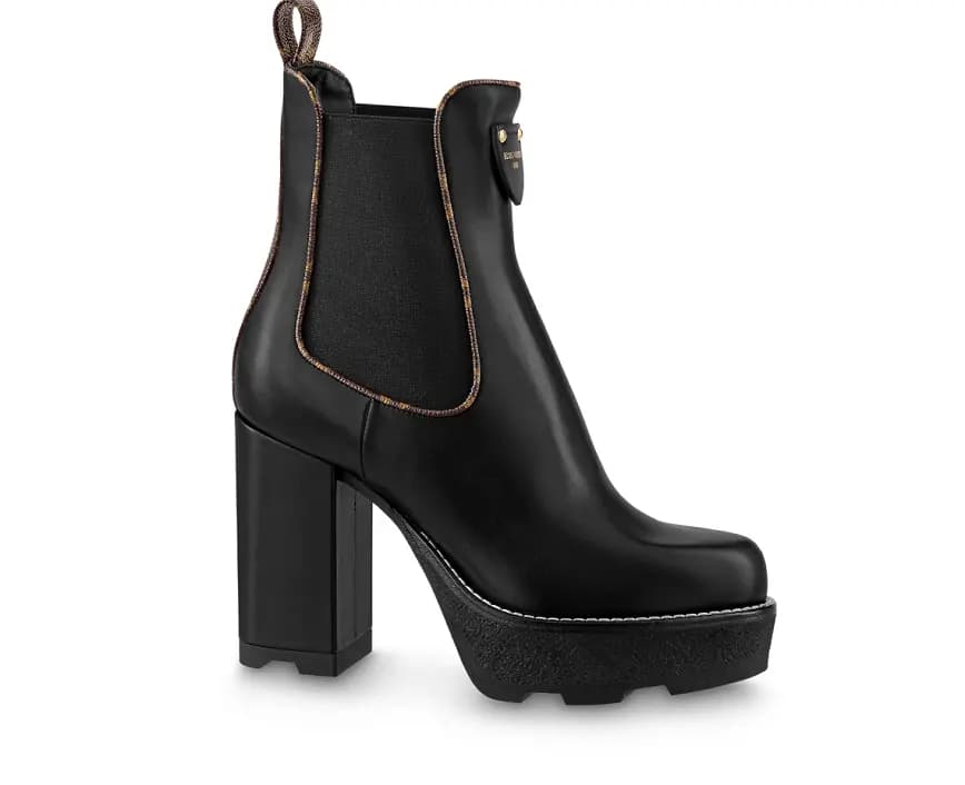 Giày Louis Vuitton LV Beaubourg Platform Ankle Boots 'Black' 1AABB7 Giày Louis Vuitton LV Beaubourg Platform Ankle Boots 'Black' 1AABB7
