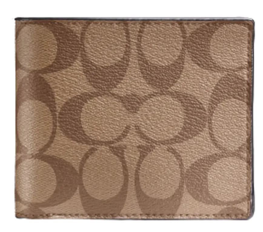 Ví Coach Compact ID Wallet In Signature Canvas Tan Black Ví Coach Compact ID Wallet In Signature Canvas Tan Black