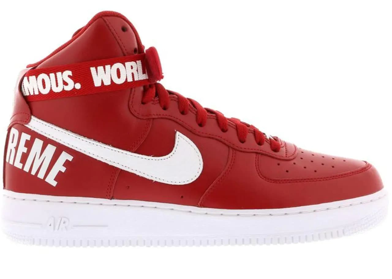 Giày Nike x Supreme Air Force 1 High 'World Famous Red' 698696-610 Giày Nike x Supreme Air Force 1 High 'World Famous Red' 698696-610