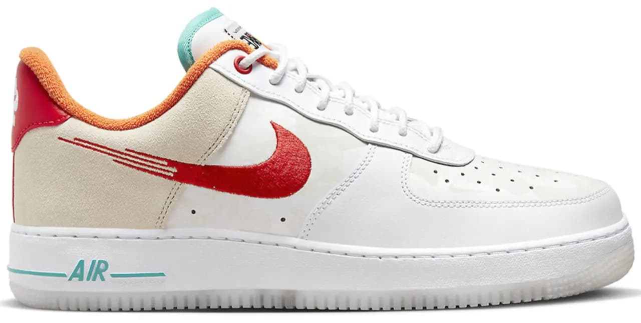 Giày Nike Air Force 1 Low 'Just Do It White Red Teal' FD4205-161 Giày Nike Air Force 1 Low 'Just Do It White Red Teal' FD4205-161
