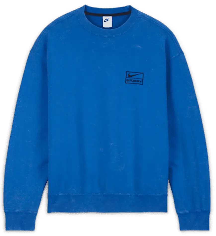 Áo Nike x Stussy Acid Wash Crew Fleece 'Blue' DR4024-480 Áo Nike x Stussy Acid Wash Crew Fleece 'Blue' DR4024-480