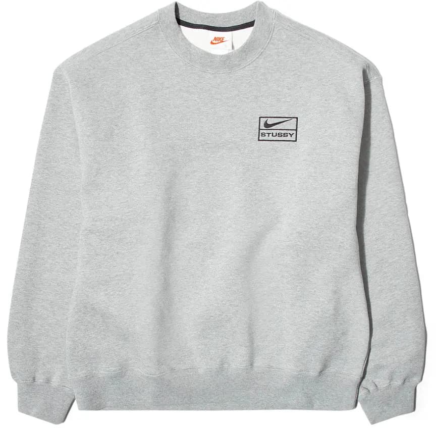 Áo Nike x Stussy Crew Fleece 'Grey' DO9337-063 Áo Nike x Stussy Crew Fleece 'Grey' DO9337-063