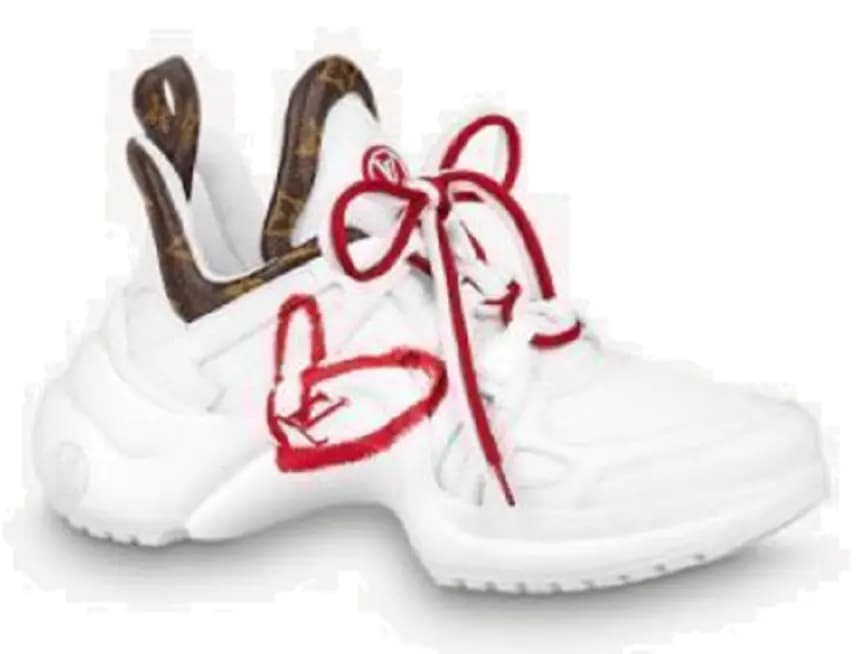 Giày Louis Vuitton Low-Top Sneaker White Red Heart 1A99FL Giày Louis Vuitton Low-Top Sneaker White Red Heart 1A99FL