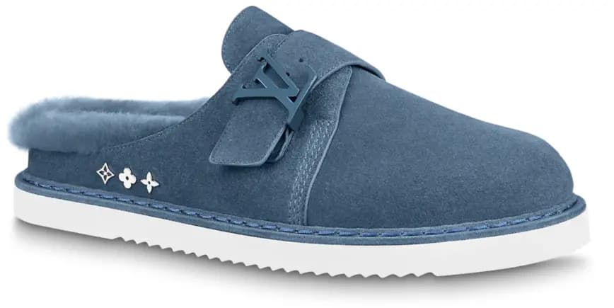 Giày Louis Vuitton LV Easy Mules With Fur 'Blue' 1A9INY Giày Louis Vuitton LV Easy Mules With Fur 'Blue' 1A9INY