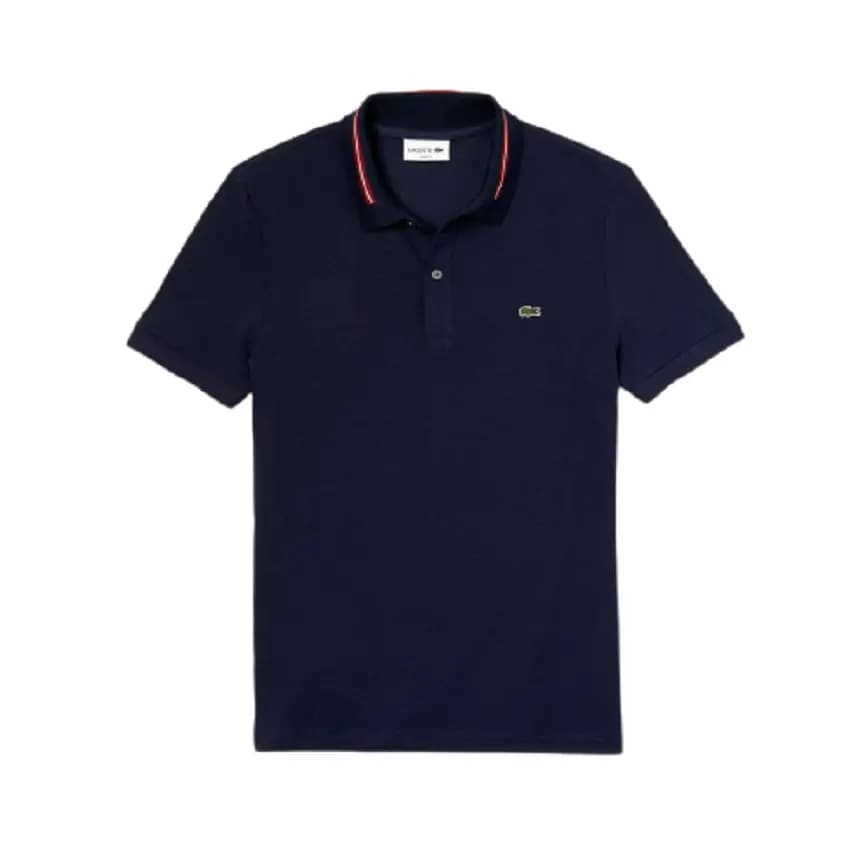 Áo Lacoste Polo Striped Accents Cotton Pique Navy Blue PH8522-00-166 Áo Lacoste Polo Striped Accents Cotton Pique Navy Blue PH8522-00-166