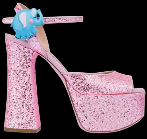 Giày Cao Gót Moschino High Glitter Platform 'Pink' MA1611EC0EMJN600 Giày Cao Gót Moschino High Glitter Platform 'Pink' MA1611EC0EMJN600