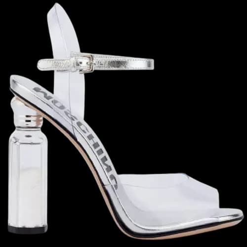 Giày Cao Gót Moschino Pvc Salt Pepper 'Trasparent' MA1619AC1EMX199B Giày Cao Gót Moschino Pvc Salt Pepper 'Trasparent' MA1619AC1EMX199B