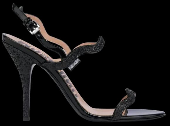 Giày Cao Gót Moschino Ric Rac High Glitter 'Black' MA1656AC0EMJV000 Giày Cao Gót Moschino Ric Rac High Glitter 'Black' MA1656AC0EMJV000