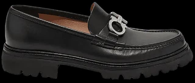 Giày Salvatore Ferragamo Moccasin Gancini 'Black' 02B200-696083 Giày Salvatore Ferragamo Moccasin Gancini 'Black' 02B200-696083