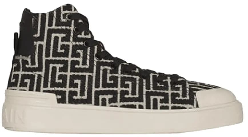 Giày Balmain B-Court High-top 'Ivory And Black' XN1VG691TJCMGFE Giày Balmain B-Court High-top 'Ivory And Black' XN1VG691TJCMGFE