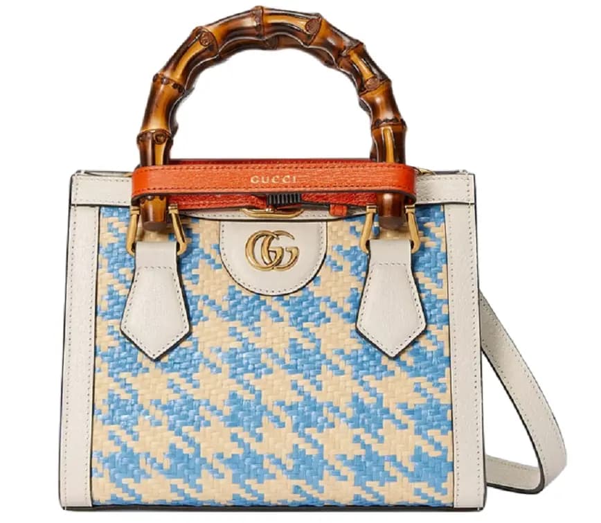 Túi Gucci Diana Mini Houndstooth Tote 'Blue' 702732-UZPAT-8190 Túi Gucci Diana Mini Houndstooth Tote 'Blue' 702732-UZPAT-8190