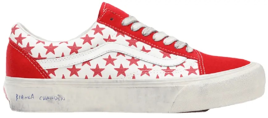 Giày Vans Vault x Bianca Chandon Old Skool LX Stressed 'Red White' VN0A4BVFY521 — kich-thuoc: 39 Giày Vans Vault x Bianca Chandon Old Skool LX Stressed 'Red White' VN0A4BVFY521 — kich-thuoc: 39