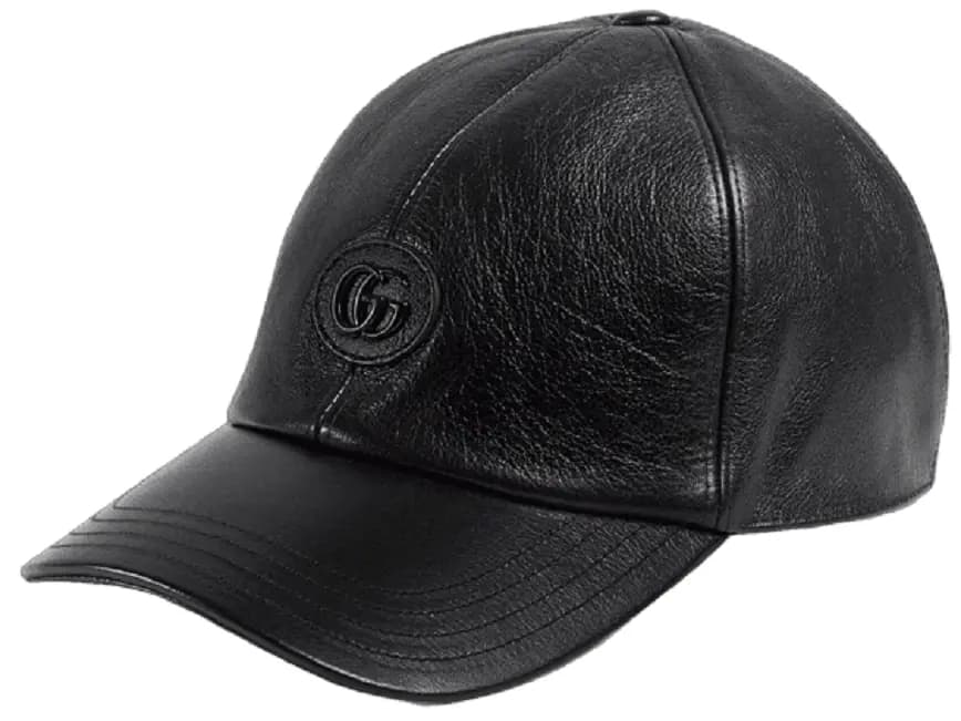 Mũ Gucci Leather baseball Double G 'Black' 727238-4HAU4-1000 Mũ Gucci Leather baseball Double G 'Black' 727238-4HAU4-1000