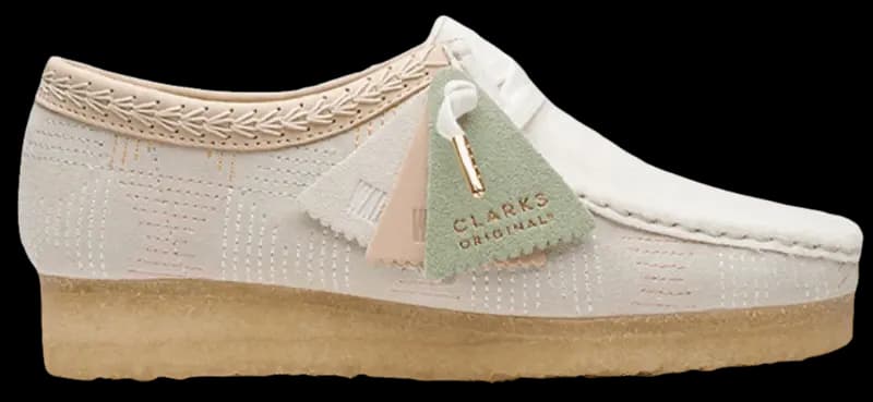 Giày Clarks Wallabee Cup 'Off White Textile' 261-66218 Giày Clarks Wallabee Cup 'Off White Textile' 261-66218