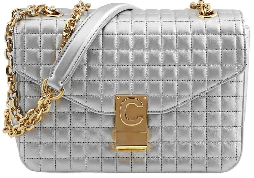 Balo Celine Ladies Medium Laminated 'Silver' 187253BGW-36AG Balo Celine Ladies Medium Laminated 'Silver' 187253BGW-36AG