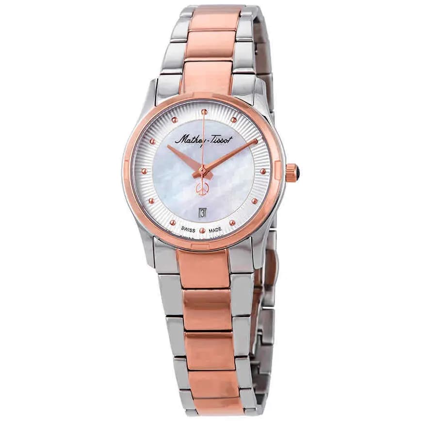Đồng Hồ Mathey Tissot Elisa 'White Rose Gold' D2111BI Đồng Hồ Mathey Tissot Elisa 'White Rose Gold' D2111BI