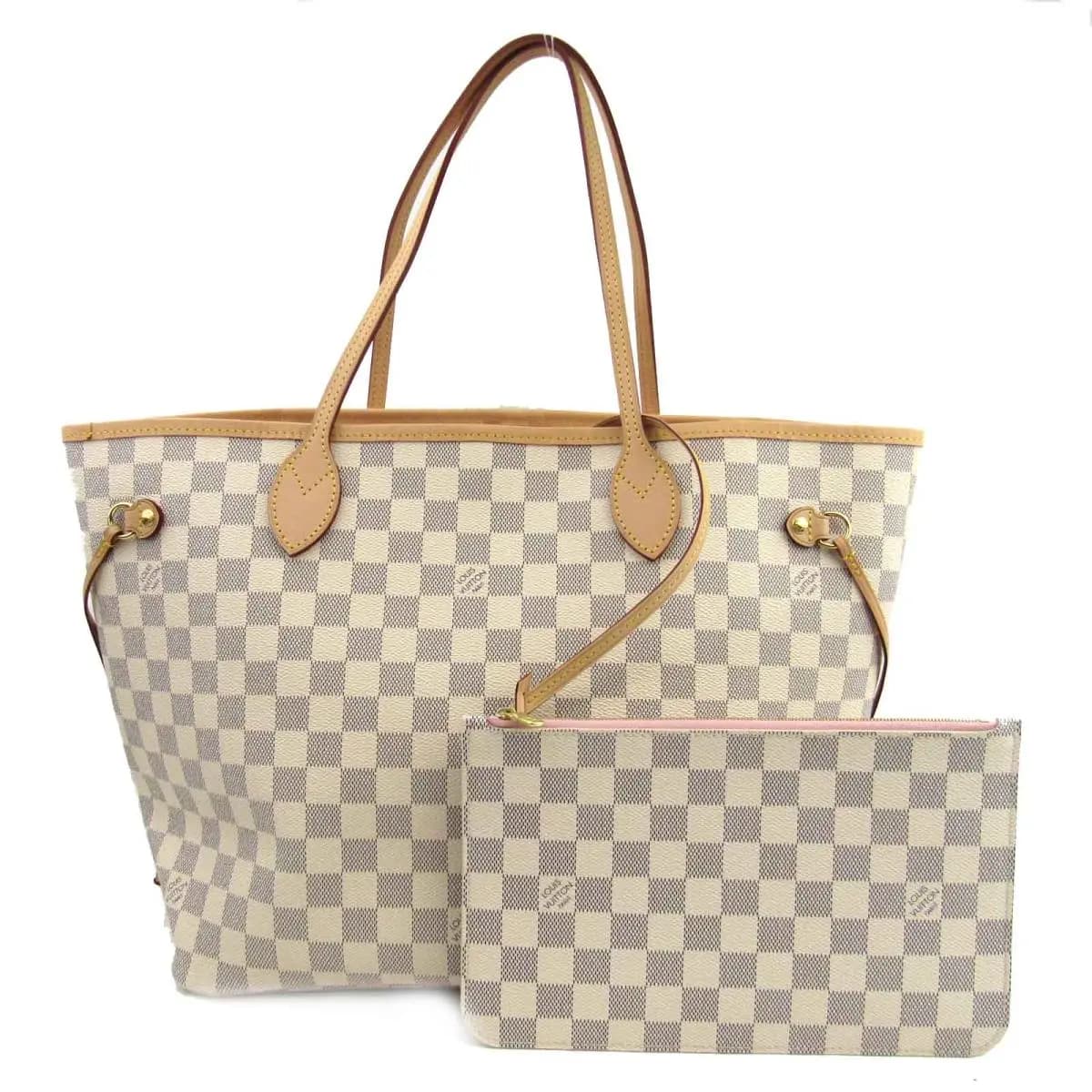 Túi Louis Vuitton Neverfull NM Damier Azur Beige Handbag N41605 Túi Louis Vuitton Neverfull NM Damier Azur Beige Handbag N41605