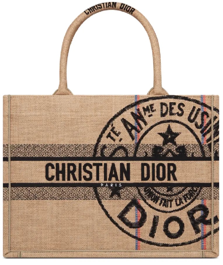 Túi Dior Medium Book Tote 'Beige Jute Canvas Embroidered' M1296ZRUW-M918 — kich-thuoc: lien-he-order Túi Dior Medium Book Tote 'Beige Jute Canvas Embroidered' M1296ZRUW-M918 — kich-thuoc: lien-he-order