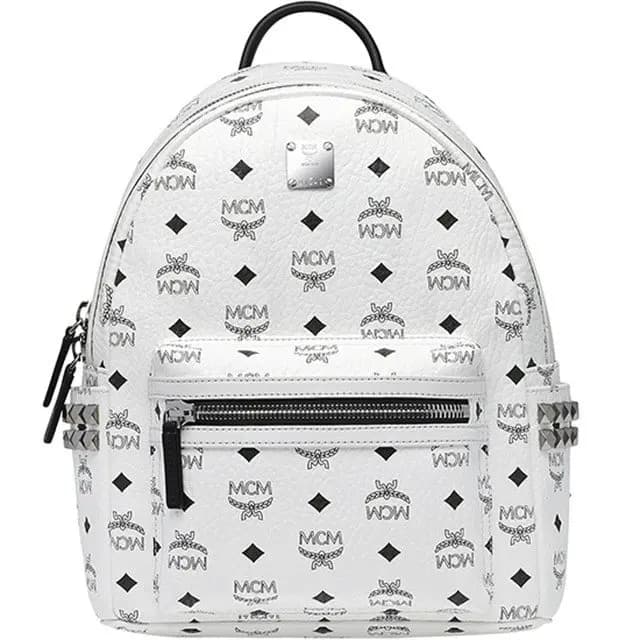 Túi MCM Stark Studs Backpack Visetos White MMK6SVE37WT001 Túi MCM Stark Studs Backpack Visetos White MMK6SVE37WT001