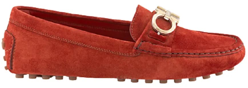 Giày Salvatore Ferragamo Ladies Berra Gancini Driver Moccasin 'Orange' Giày Salvatore Ferragamo Ladies Berra Gancini Driver Moccasin 'Orange'