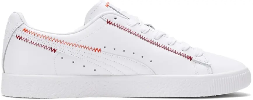 Giày Puma Clyde Stitch 'White Red' 375888-01 — kich-thuoc: 40.5 Giày Puma Clyde Stitch 'White Red' 375888-01 — kich-thuoc: 40.5