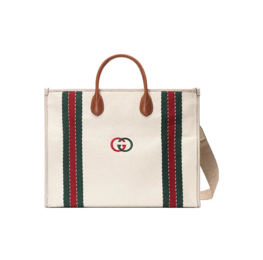 Túi Gucci Medium Tote 'White Canvas' 701733-UZTAF-8851 Túi Gucci Medium Tote 'White Canvas' 701733-UZTAF-8851